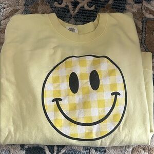 Yellow Smiley Face Crew Neck Sweater